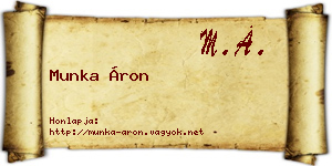 Munka Áron névjegykártya