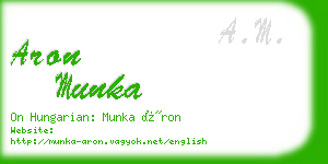 aron munka business card